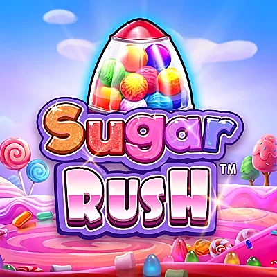 Sugar Rush cluster-pays pokie tile in the RocketPlay game lobby